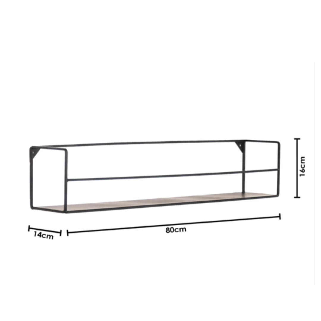 2 wandplanken zwart metaal