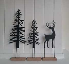 Rendier metaal zwart 40cm
