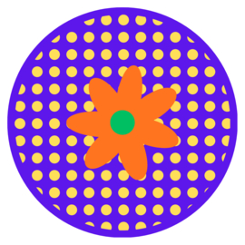 Magneet cirkel Bloem oranje