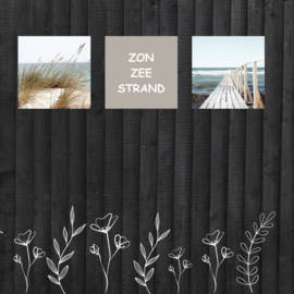 Tuinposter ZON ZEE STRAND 30 x 30cm
