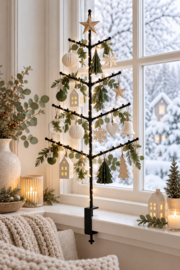 Weihnachtsbaum aus schwarzem Metall mit Klemme