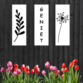 Tuinposter GENIET wit 30 x 90cm