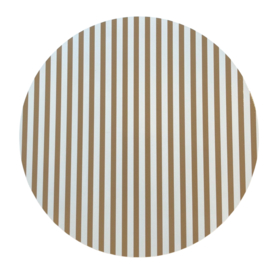 Rond plateau / serveerplank – multiplex – Ø 30 cm - bruin wit strepen