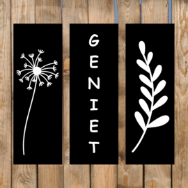 Tuinposter Takje zwart 30 x 90cm