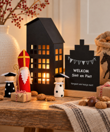 Huisje Sinterklaas zwart wit – sfeervolle decoratie voor Sinterklaas