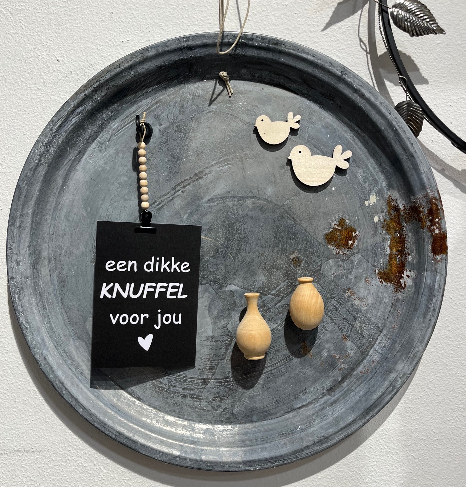 Kaart Knuffel zwart wit