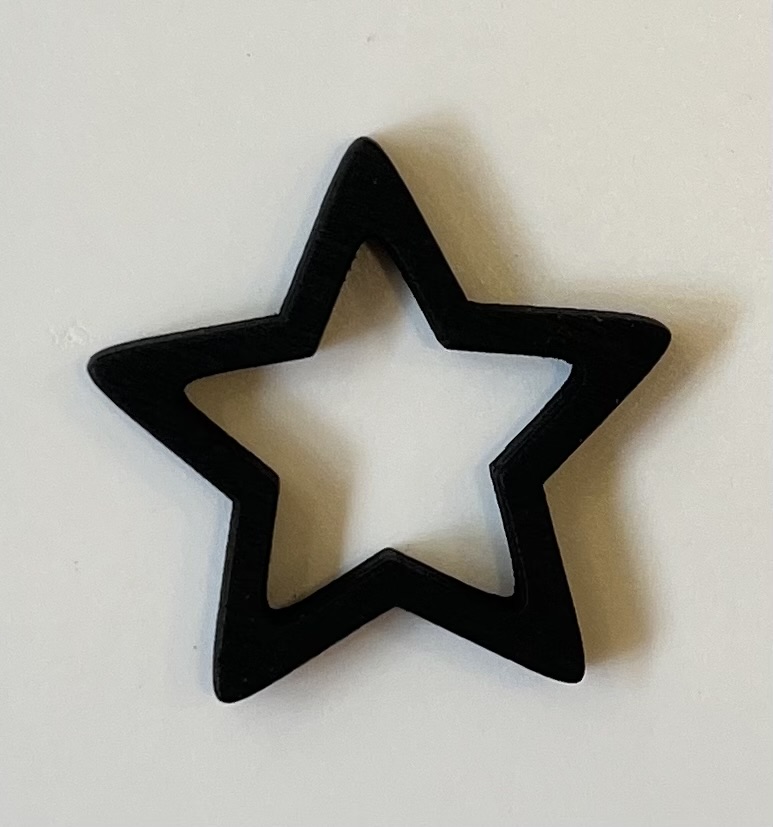 Magneet ster zwart 3 cm