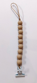 Kralenhanger met klem beige