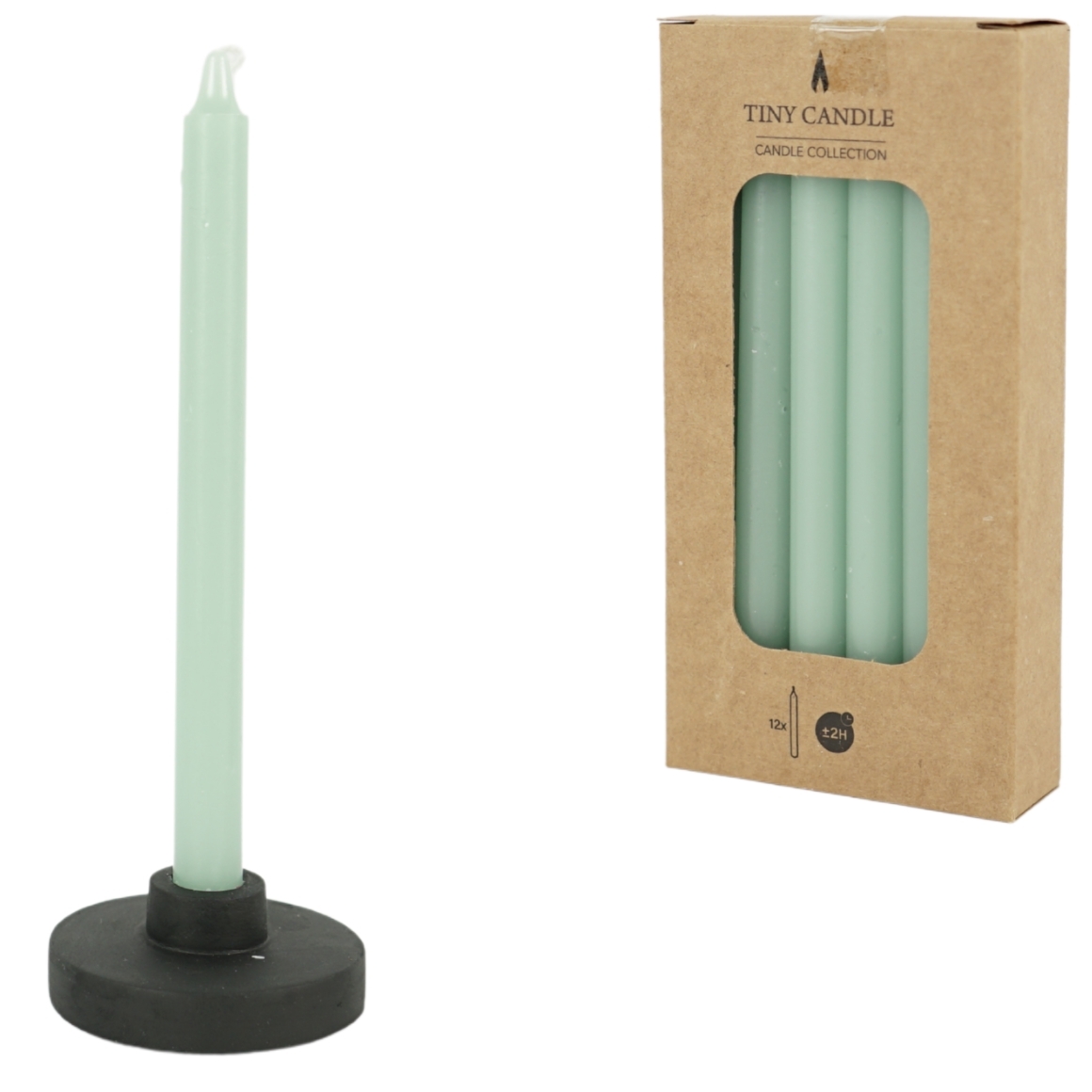 Potloodkaarsen groen 14cm