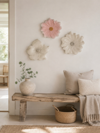 Wanddecoratie bloem beige – stijlvolle blikvanger voor aan de muur