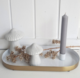 Kandelaar wit goud 12cm