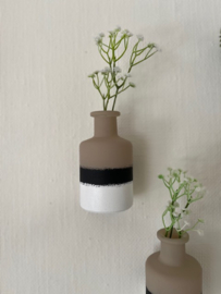 Wandvaas beige zwart wit 20,5cm