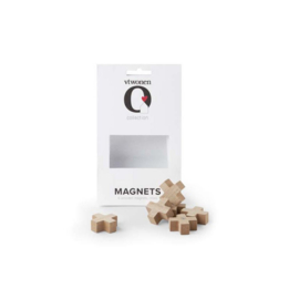VTWONEN Kruis Magneten van Hout  6 stuks – Originele Magneetbord Accessoires (2x2x2,8 cm)