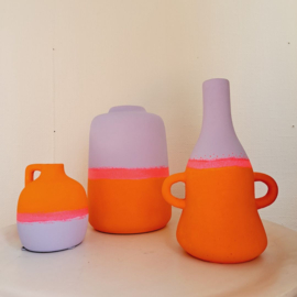 Kruik lila/oranje/roze 12cm