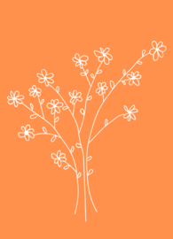 Kaart bloemen oranje