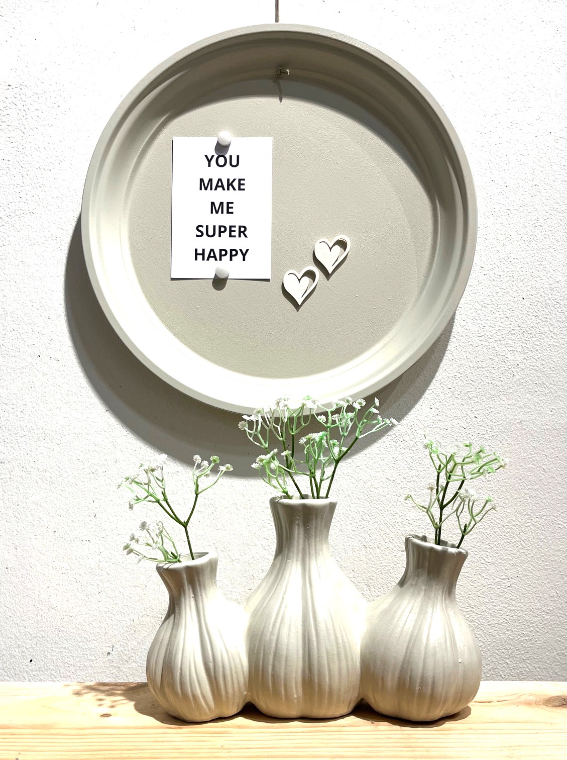 Magneetbord dienblad zacht beige 40cm