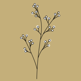 Vierkante wenskaart Takje van natuurkarton – 9,8 x 9,8 cm