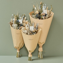 Droogbloemen veldboeket mat wit