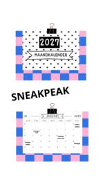 Maandkalender 2027 blauw roze – Duurzaam, stijlvol en herbruikbaar