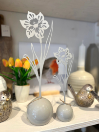 Bloemen op standaard 2 stuks grijs