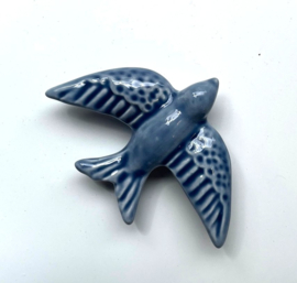 Zwaluw blauw keramiek met magneet