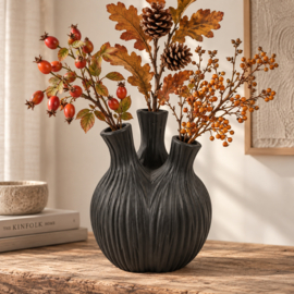 Zwarte stenen vaas – 25 cm