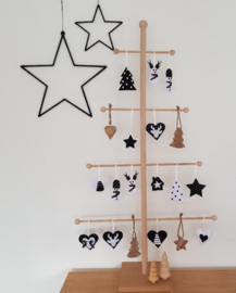Kerstengel hout wit