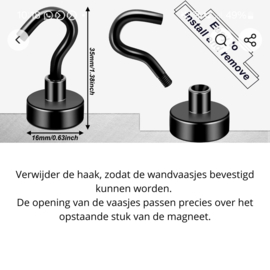 Wandvazen voor magneetbord MEER INFO