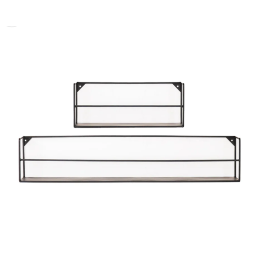 2 wandplanken zwart metaal