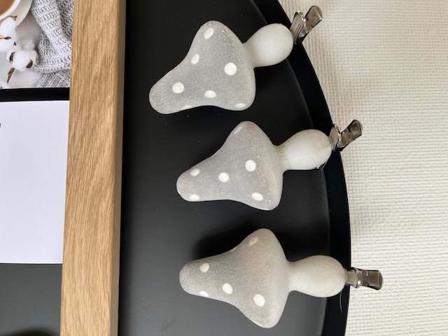 Paddenstoel clip grijs
