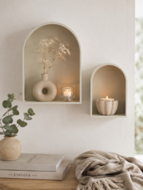 Wandrek organisch beige 48,5cm – stijlvol metalen wandrek voor een Scandinavisch interieur