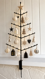 Weihnachtsbaum aus schwarzem Metall mit Klemme