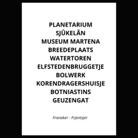 Poster Franeker wit zwart A3