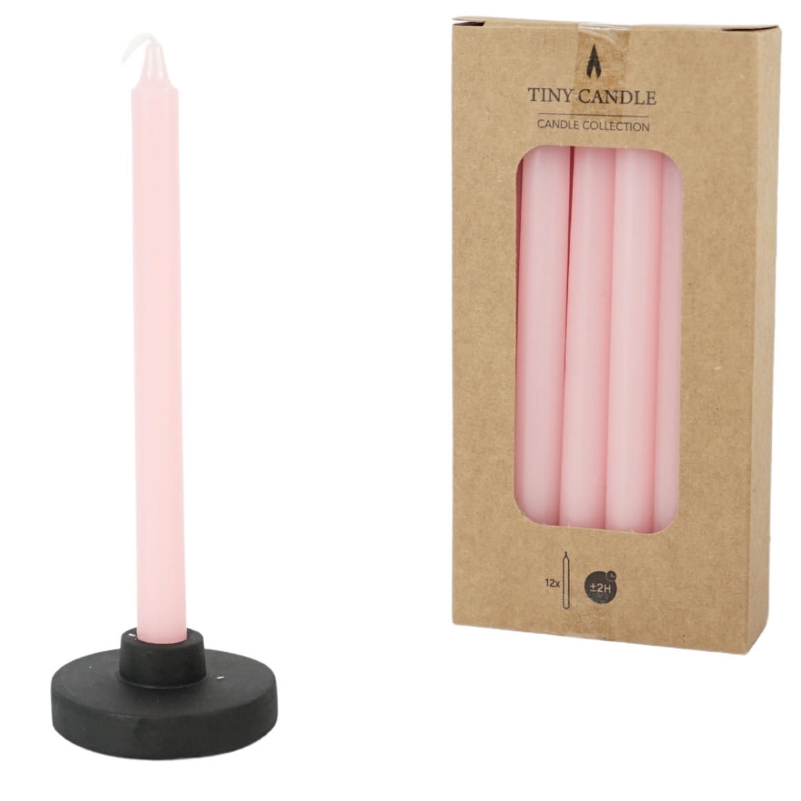 Potloodkaarsen roze 14cm
