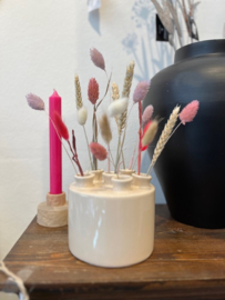 Tuitvaas Taupe met 6 Openingen – Ø12 x H10,5 cm