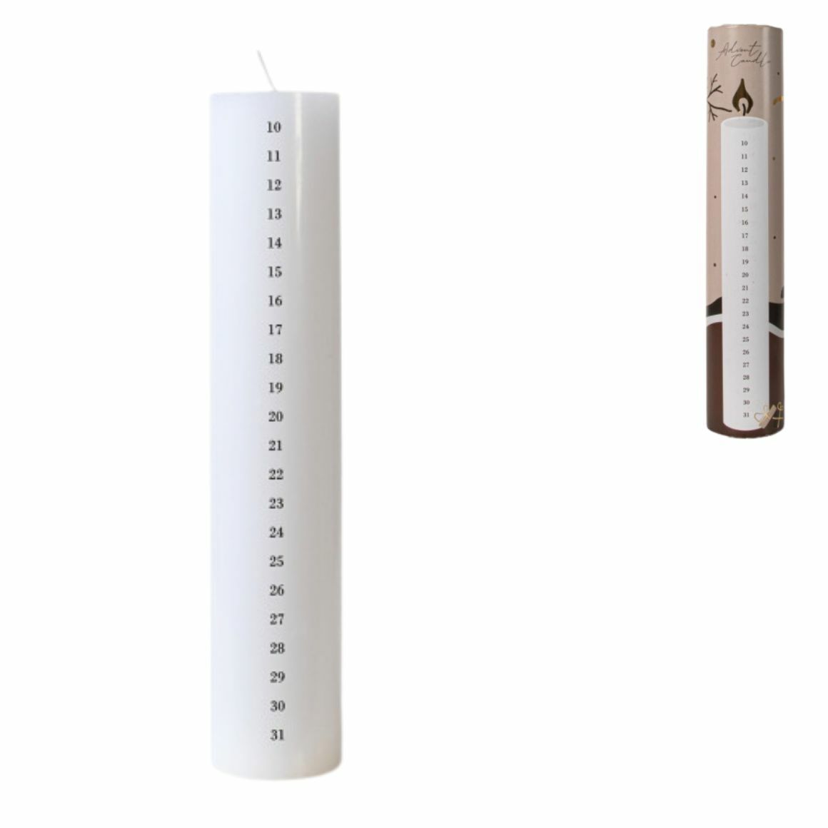 Adventskaars wit 25cm