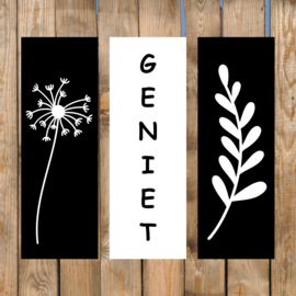 Tuinposter GENIET wit 30 x 90cm