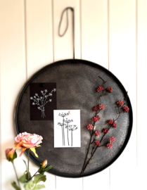 Kaart bloemen zwart wit