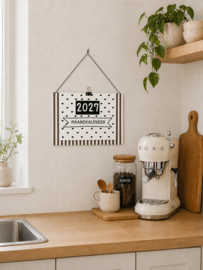 Maandkalender 2027 bruin wit– Duurzaam, stijlvol en herbruikbaar