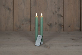 Led wax dinerkaarsen met afstandsbediening 2 stuks groen