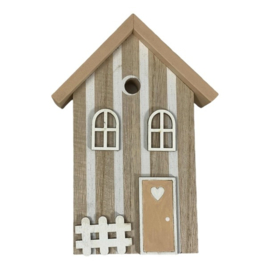 Strandhuis naturel hout wit 17,5cm
