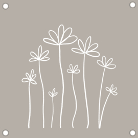 Tuinposter beige bloemen  30 x 30cm