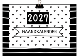 Maandkalender 2027 zwart wit– Duurzaam, stijlvol en herbruikbaar