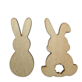 Haasje hout magneet 5cm