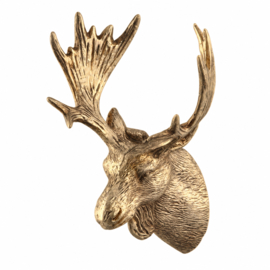 Elandhoofd magneet goud 12cm