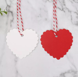 Hartje karton rood per 25 stuks
