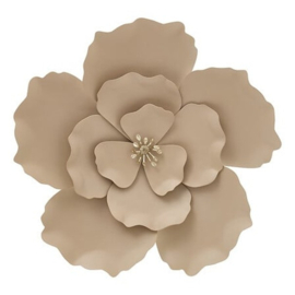 Wanddecoratie Bloem Taupe – Metalen Muurdecoratie Ø29 cm - PRE ORDER