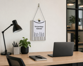 Verjaardagskalender beige strepen