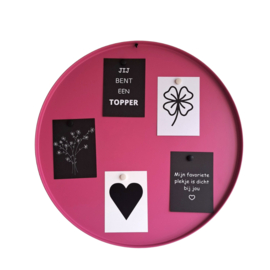 Magneetbord roze rond 50cm