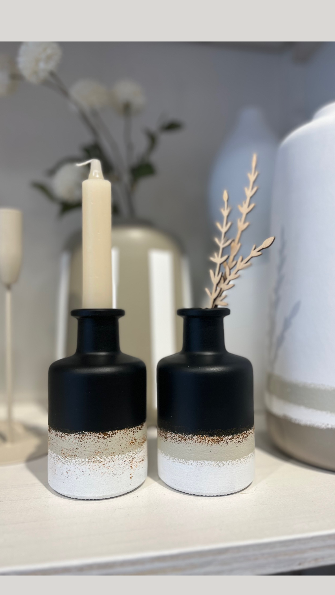 Vaasje zwart beige bruin